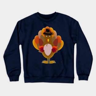 Turkey Face & Running Pilgrim Trot Funny Gift Crewneck Sweatshirt